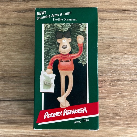Hallmark Other - Vintage Hallmark 1989 Rodney Reindeer Flexible Christmas Tree Ornament NEW!